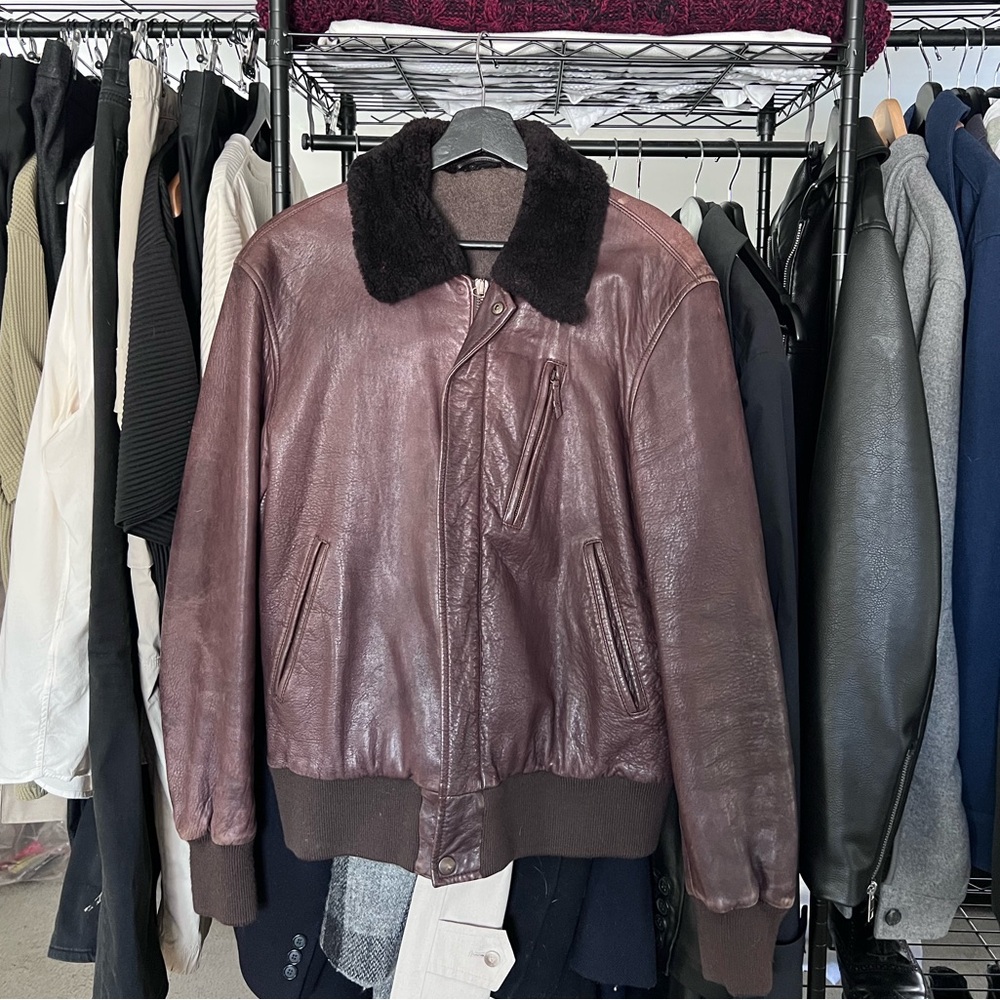 Vintage Purple Label Ralph Lauren Shearling Bomber